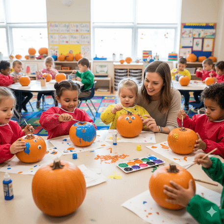 Konkurs plastyczny w przedszkolu. Malowanie dyni